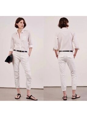 Nili Lotan‎ | Eggshell French Cropped Military Pants 8